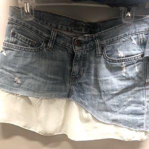 Denim and sheer skirt
